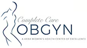 complete-care-obgyn-logo-3 2 Logo for Complete Care OB/GYN, an obstetrics and gynecology clinic, featuring a blue minimalist outline of a pregnant figure beside the text.