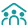 Blue house with a shield motif icon representing home security or protection