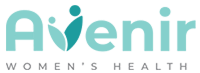 avenir-womens-health-sm 1 Avenir Women's Health logo with teal wordmark, a stylized human figure forming part of the letters, and gray 'WOMEN'S HEALTH' subtitle.
