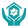Blue circular logo featuring a black inner circle and small blue shapes at the top, forming a simple mascot-like badge.