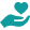 Teal pictogram of a person running, simple and abstract.